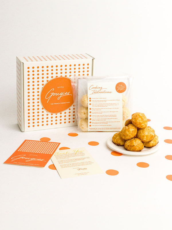 Bougie Gougies in their packaging and after baking