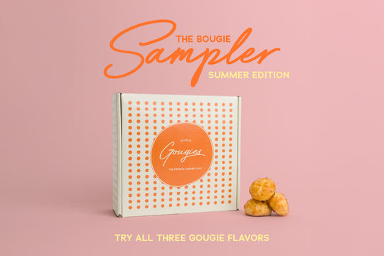 The Bougie Sampler - Summer Edition: packaging box plus three baked bougies pictured